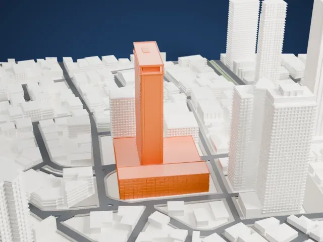 Shalom Meir Tower model, West view
