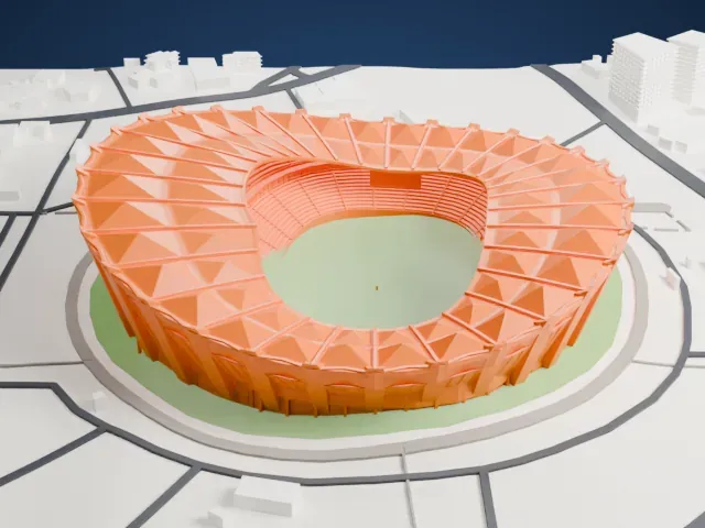 Shanghai Stadium model, South view