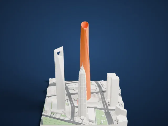 Shanghai Tower model, North view
