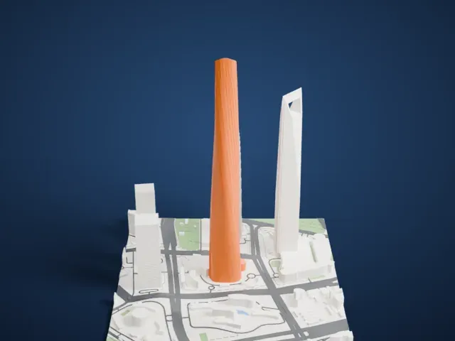 Shanghai Tower model, South view