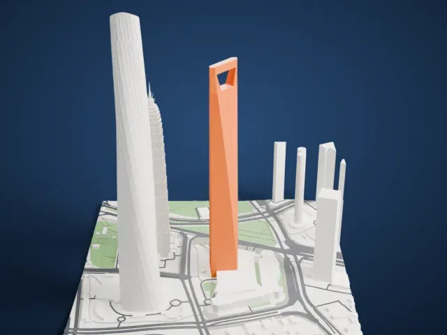 Shanghai World Financial Center model, South view