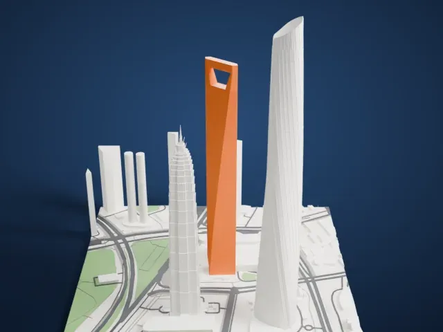 Shanghai World Financial Center model, West view
