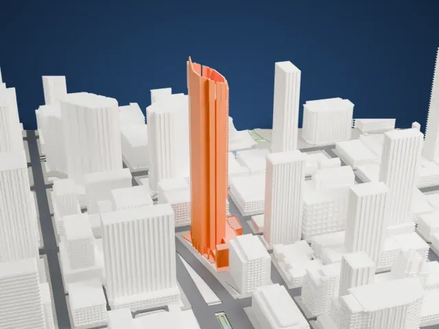 Shangri-La Toronto model, North view