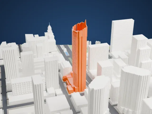 Shangri-La Toronto model, South view