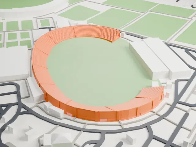 Sharjah Stadium (football) model, North view