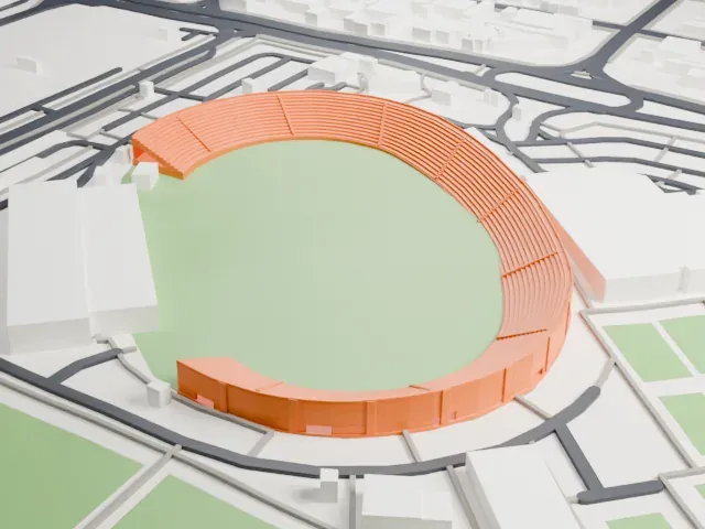 Sharjah Stadium (football) model, South view
