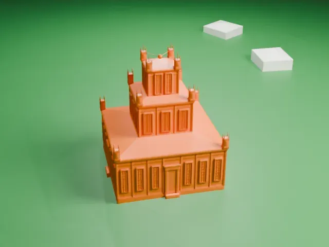 Sharon Temple model, East view