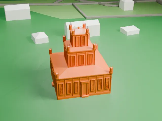 Sharon Temple model, North view