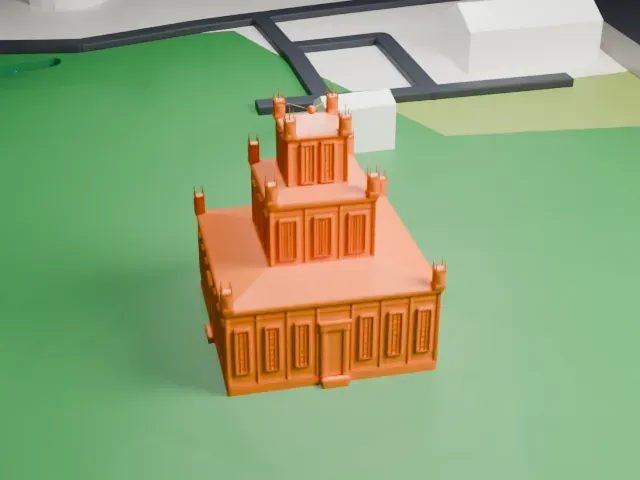 Sharon Temple model, South view
