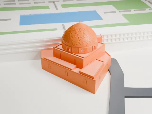 Sheikh Lotfollah Mosque model, East view