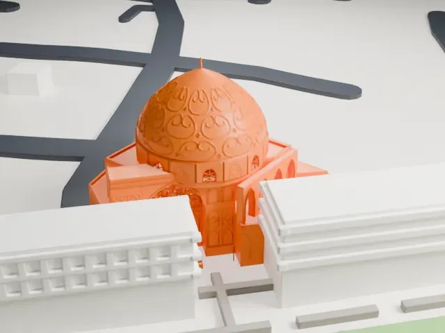 Sheikh Lotfollah Mosque model, West view