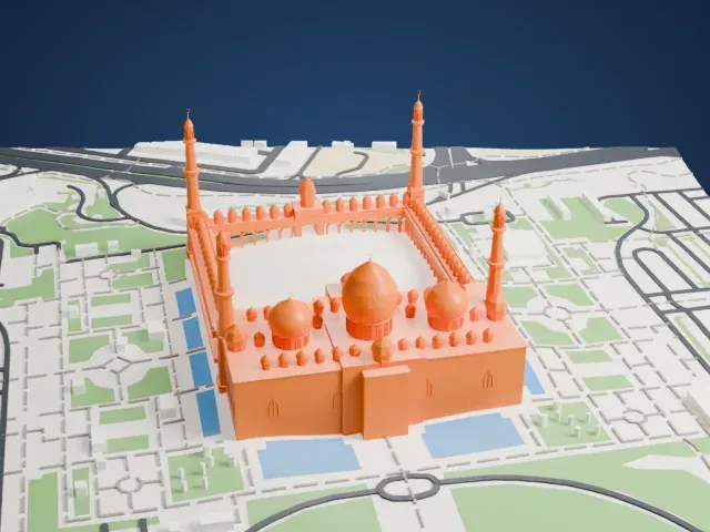 Sheikh Zayed Grand Mosque model, East view
