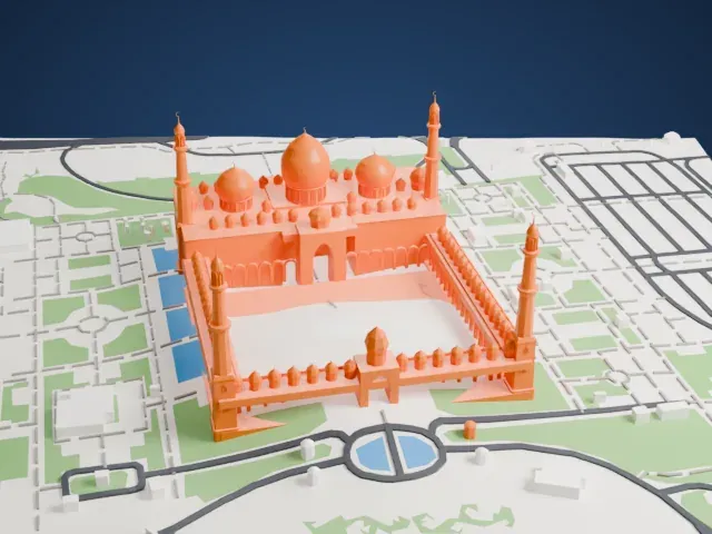 Sheikh Zayed Grand Mosque model, West view