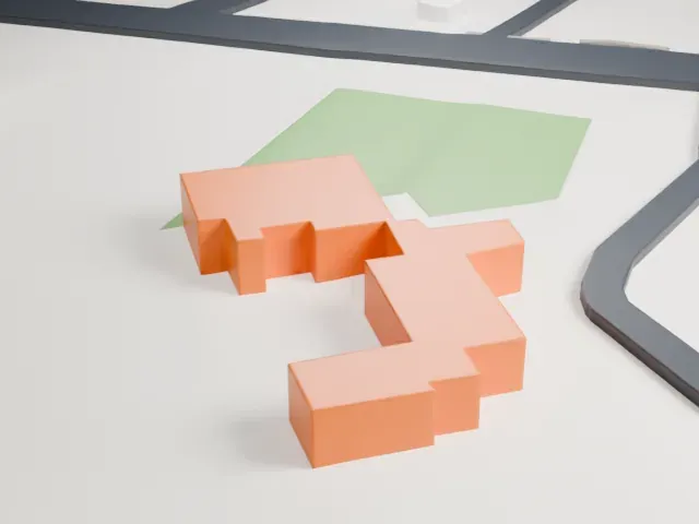 Shemer Art Center and Museum model, East view
