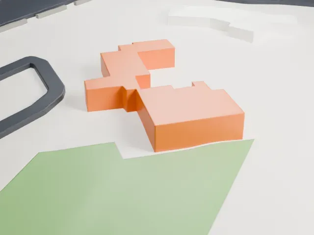 Shemer Art Center and Museum model, West view