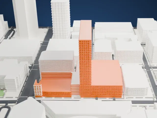Sheraton Phoenix Downtown model, East view