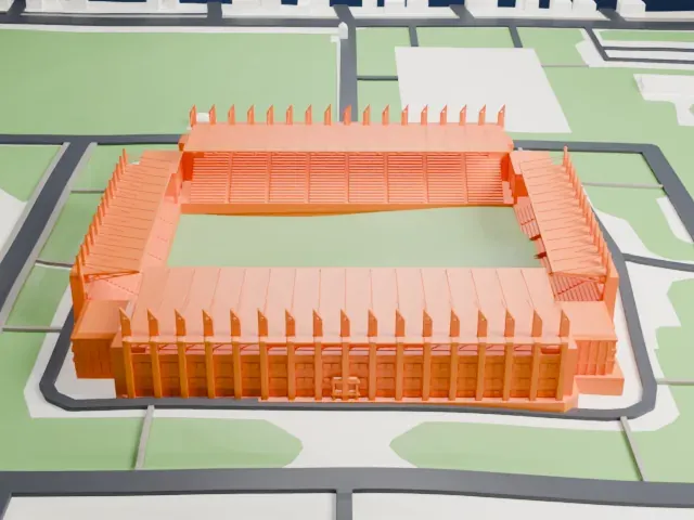 Sheriff Arena model, West view