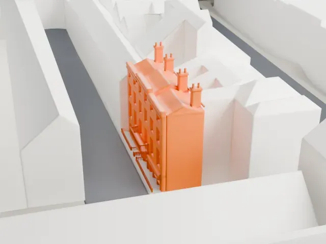 Sherlock Holmes Museum model, South view