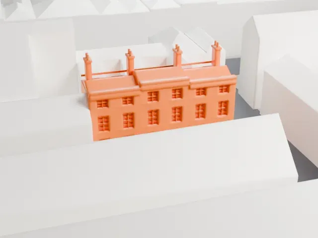 Sherlock Holmes Museum model, West view