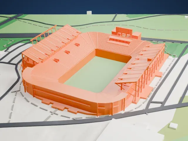 SHI Stadium model, North view