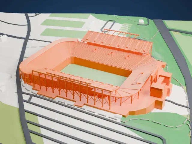 SHI Stadium model, West view
