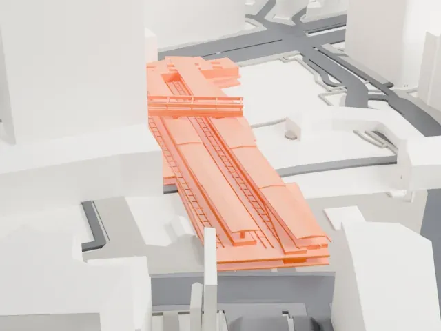 Shibuya Station model, North view