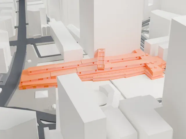 Shibuya Station model, West view
