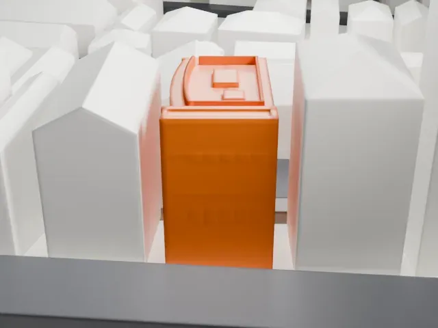 Shin-Ōkubo Station model, East view