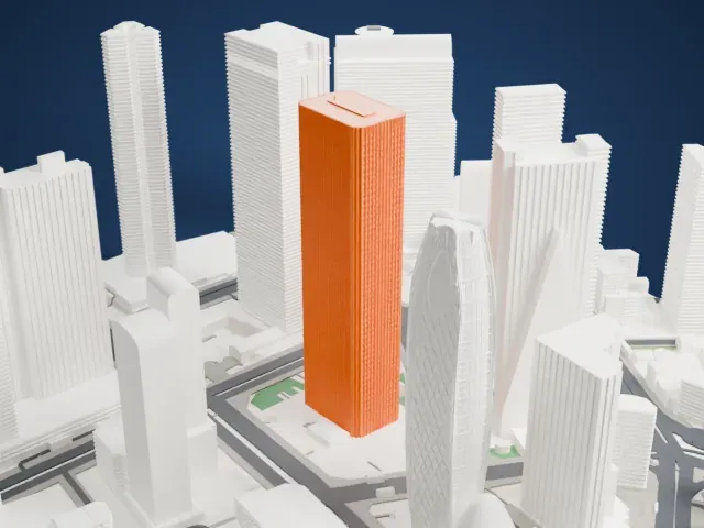 Shinjuku Center Building model, East view