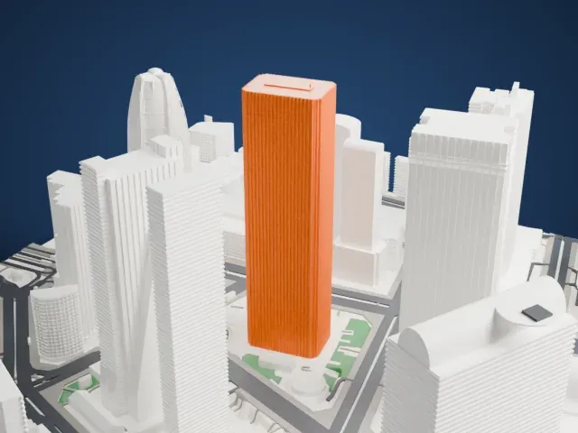 Shinjuku Center Building model, North view