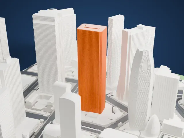 Shinjuku Center Building model, South view