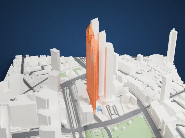 Shinjuku Park Tower model, North view