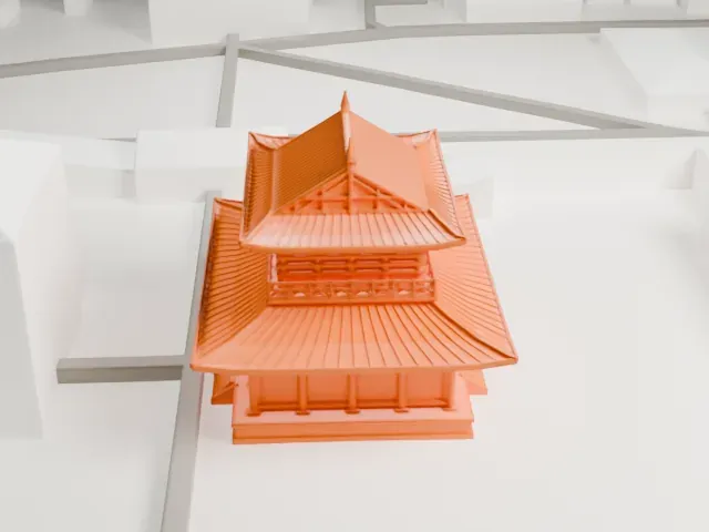 Shitennō-ji model, East view