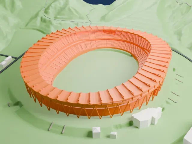 Shizuoka Stadium model, North view