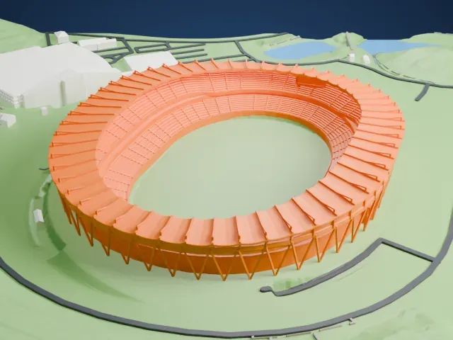 Shizuoka Stadium model, South view