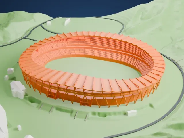 Shizuoka Stadium model, West view