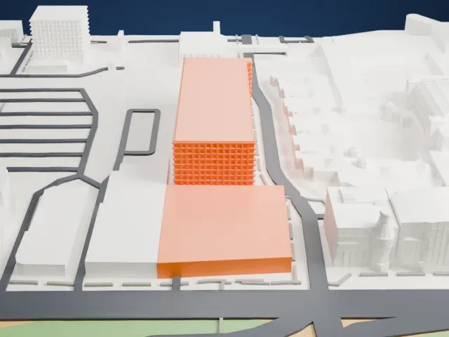 Showcase Mall model, West view