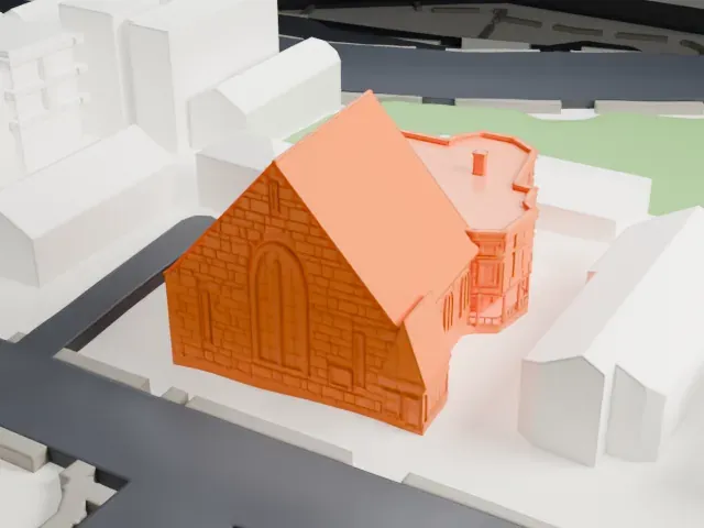 Shri Swaminarayan Mandir, New Jersey, Weehawken model, West view