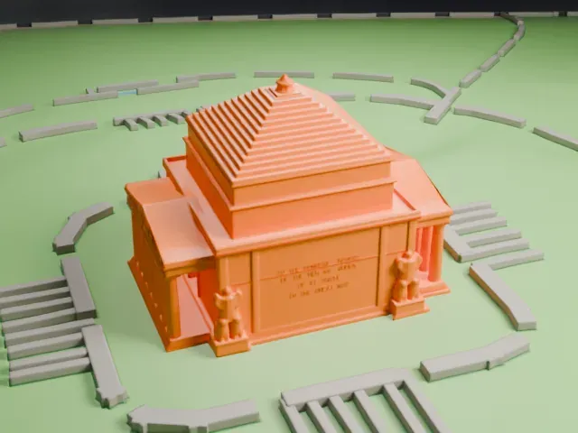 Shrine of Remembrance model, East view