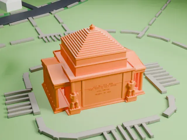 Shrine of Remembrance model, West view