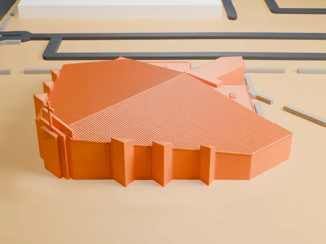 Shrine of the Most Holy Redeemer model, West view
