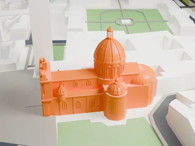 Shrine of the Virgin of the Rosary of Pompei model, East view