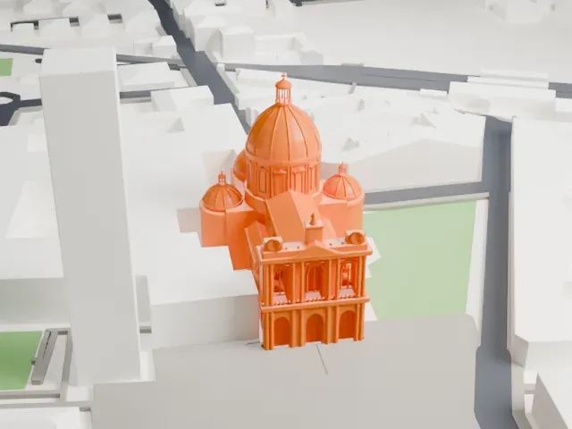 Shrine of the Virgin of the Rosary of Pompei model, South view