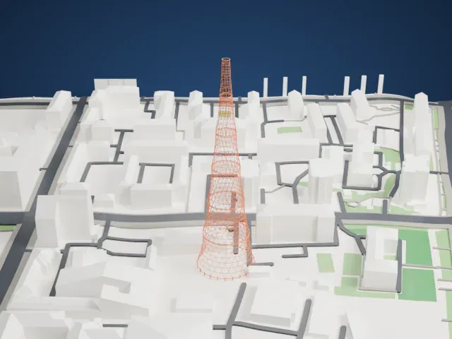 Shukhov Tower model, North view