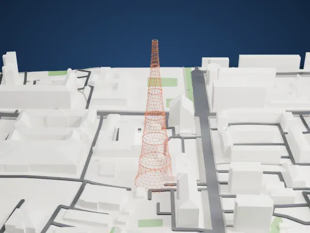 Shukhov Tower model, West view