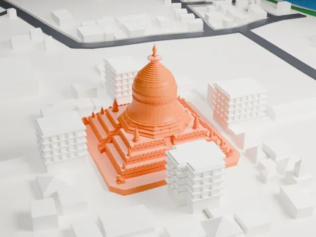 Shwezigon Pagoda model, East view