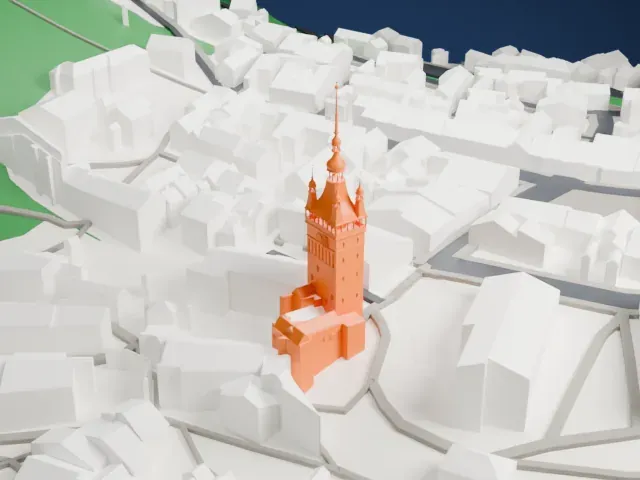 Sighișoara Clock Tower model, East view
