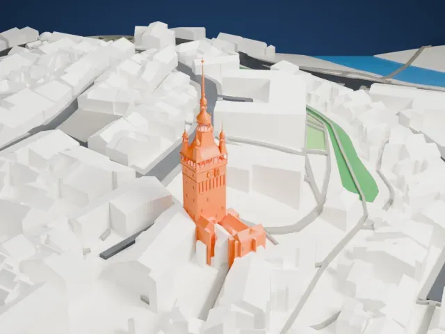 Sighișoara Clock Tower model, South view