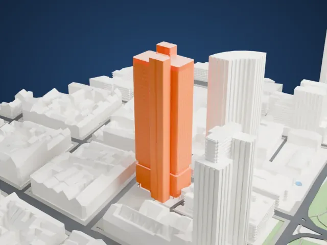 Silberturm model, East view