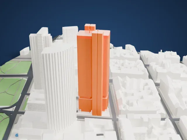 Silberturm model, North view